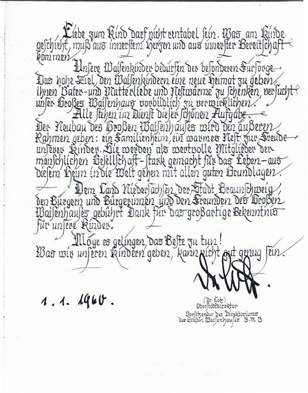 Handgeschriebener Brief von 1960